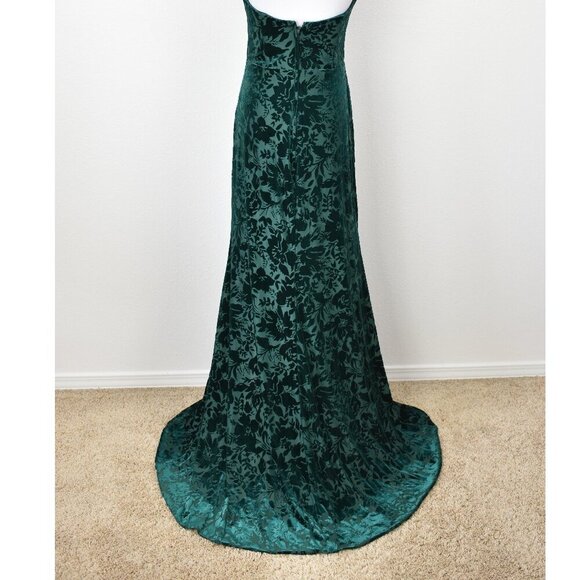 Mori Lee Strapless Floral Velvet Bridesmaid Dress - 8/10 - Picture 6 of 11